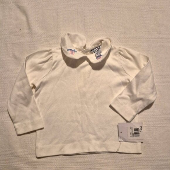 Hartstrings girls 12 months Peter Pan collar with embroidered gift box white NEW - Picture 1 of 6